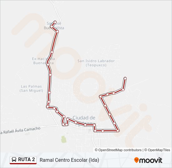 Mapa de RUTA 2 de autobús