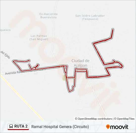 RUTA 2 Bus Line Map