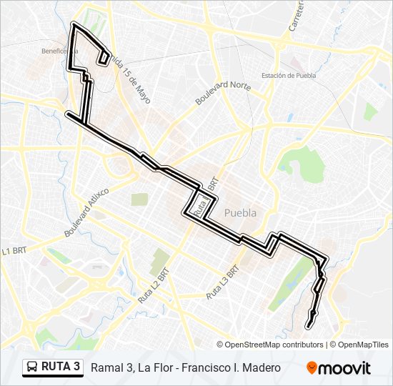 Mapa de RUTA 3 de autobús