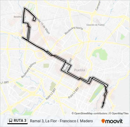 RUTA 3 Bus Line Map