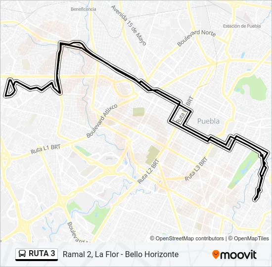 RUTA 3 Bus Line Map