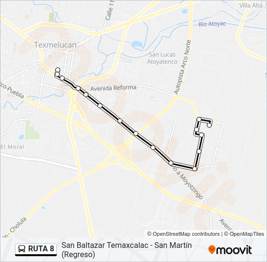 Mapa de RUTA 8 de autobús