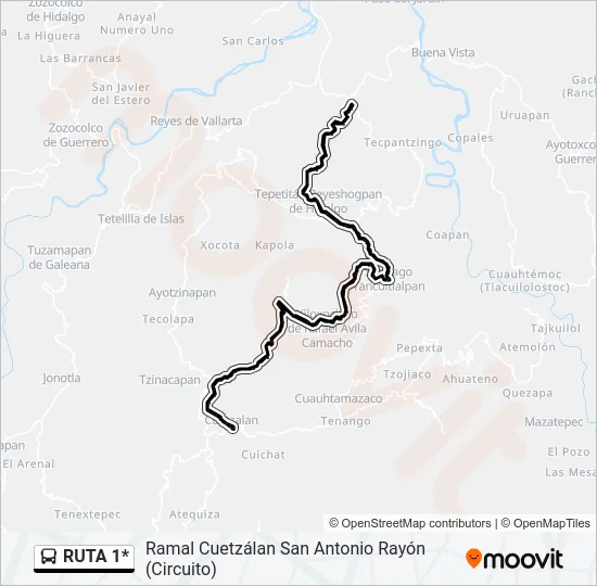 RUTA 1* Bus Line Map