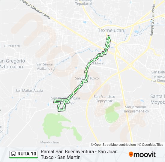 Mapa de RUTA 10 de autobús