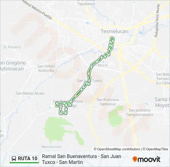 RUTA 10 Bus Line Map