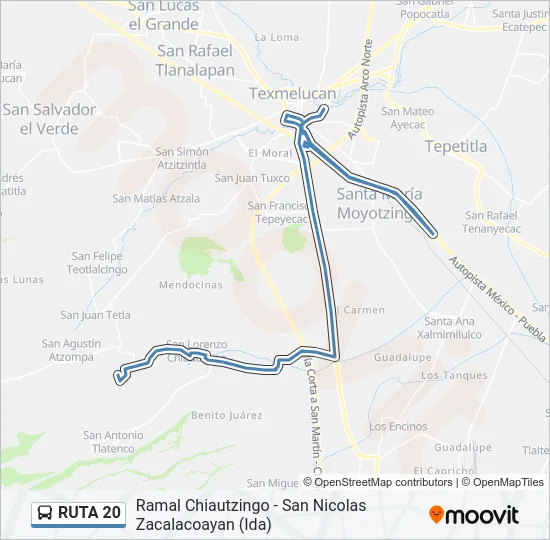 RUTA 20 Bus Line Map
