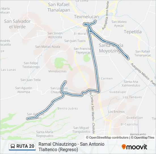 RUTA 20 Bus Line Map