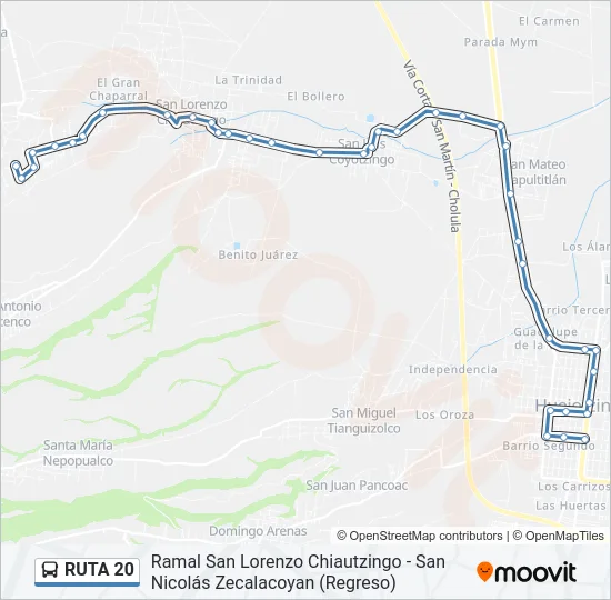 RUTA 20 Bus Line Map