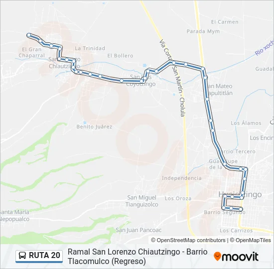 RUTA 20 Bus Line Map
