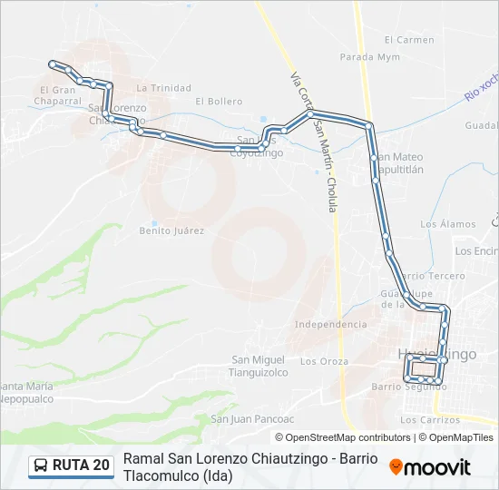 RUTA 20 Bus Line Map