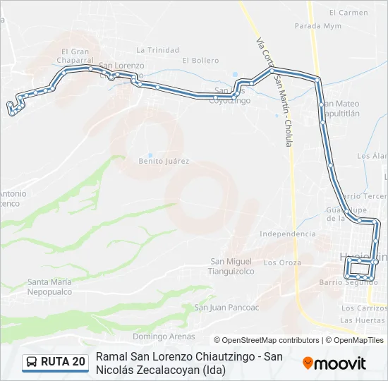 RUTA 20 Bus Line Map