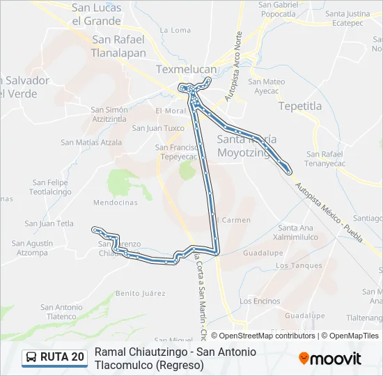 RUTA 20 Bus Line Map