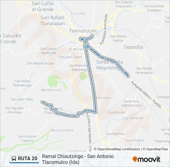 RUTA 20 Bus Line Map