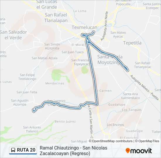 RUTA 20 Bus Line Map