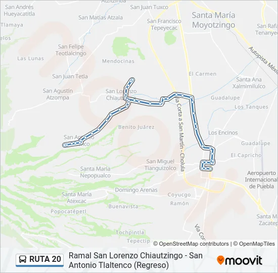 RUTA 20 Bus Line Map