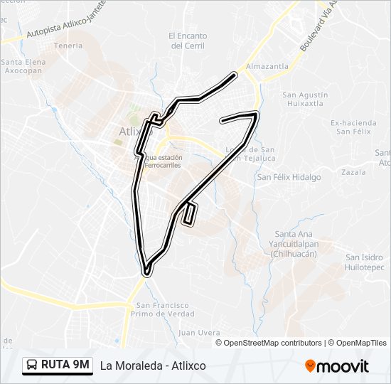 Mapa de RUTA 9M de autobús
