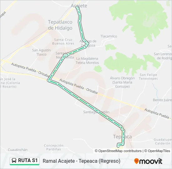 RUTA S1 Bus Line Map