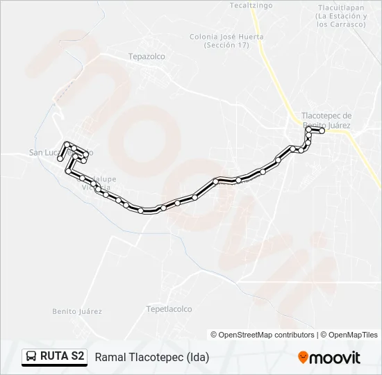 RUTA S2 Bus Line Map
