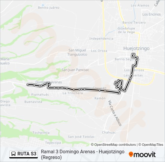 Mapa de RUTA S3 de autobús