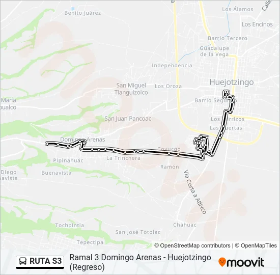 RUTA S3 Bus Line Map