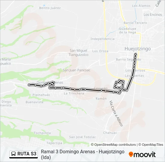 RUTA S3 Bus Line Map
