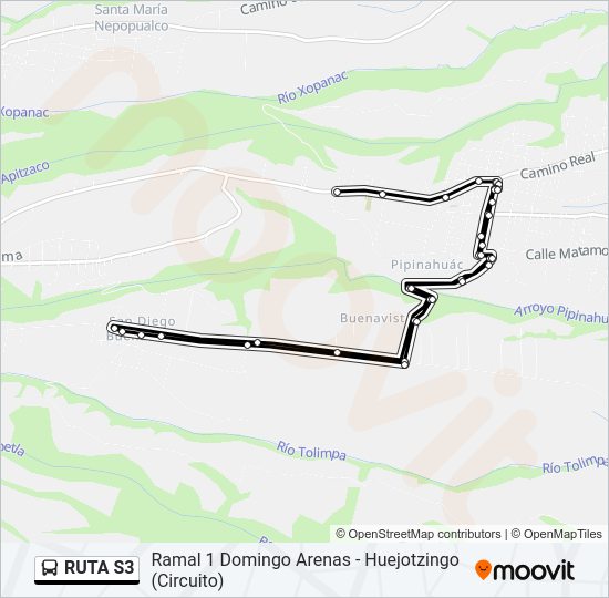 Mapa de RUTA S3 de autobús