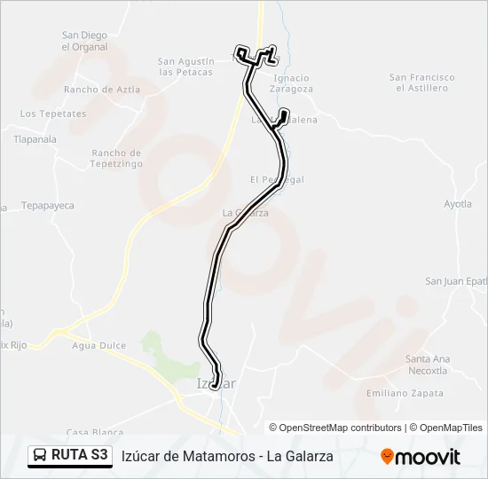 RUTA S3 Bus Line Map
