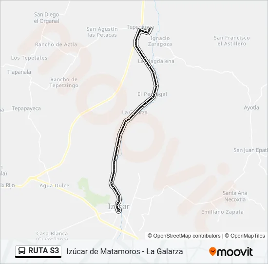 RUTA S3 Bus Line Map