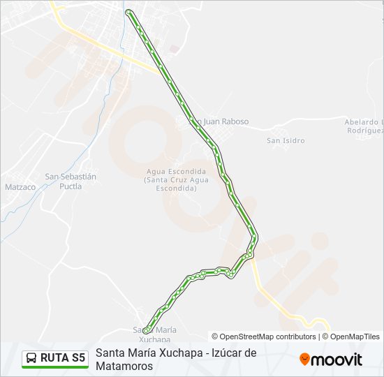 Mapa de RUTA S5 de autobús