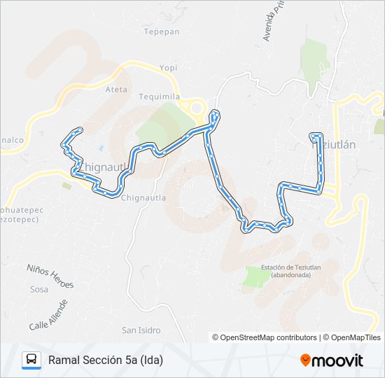 Mapa de RUTA ROJOS de autobús