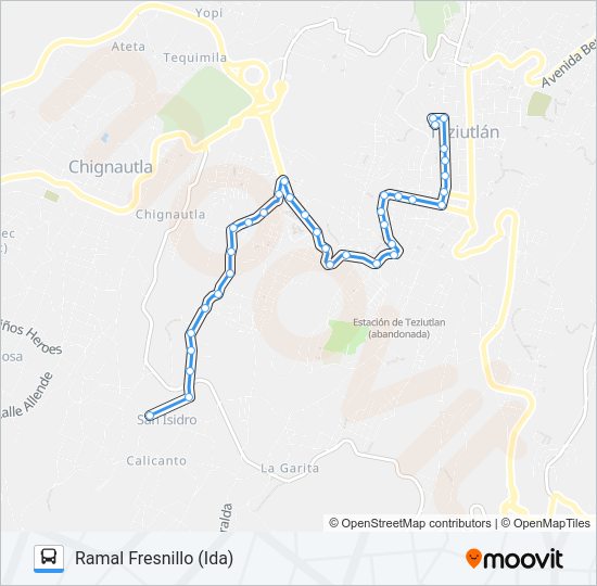 Mapa de RUTA ROJOS de autobús