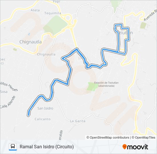 Mapa de RUTA ROJOS de autobús