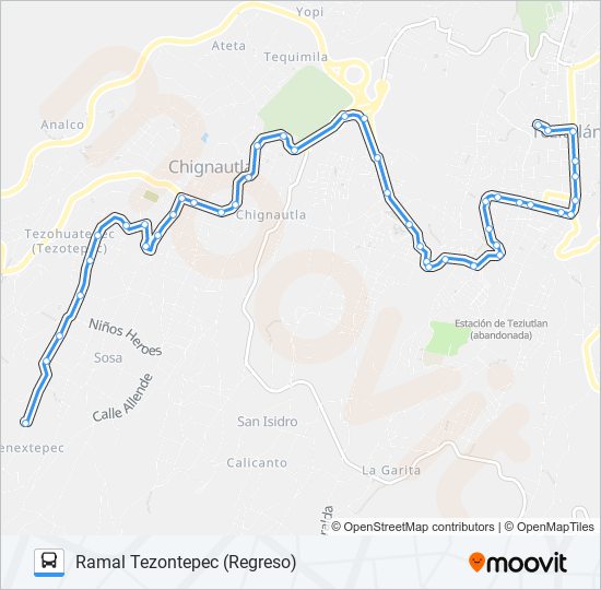 Mapa de RUTA ROJOS de autobús