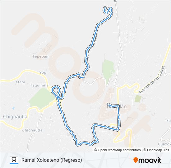 Mapa de RUTA ROJOS de autobús