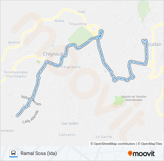 Mapa de RUTA ROJOS de autobús