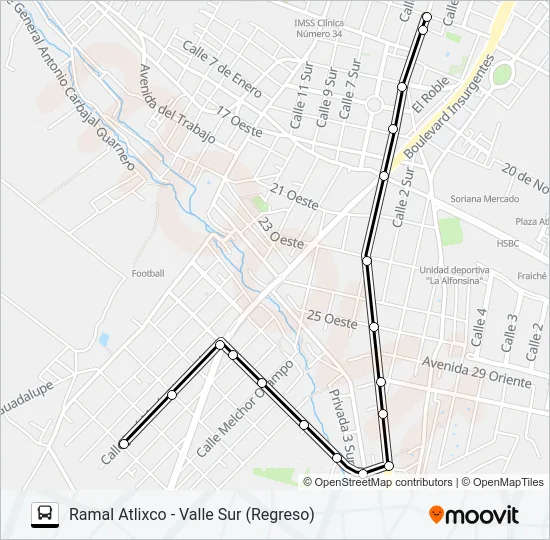 RUTA ATLIXCO Bus Line Map