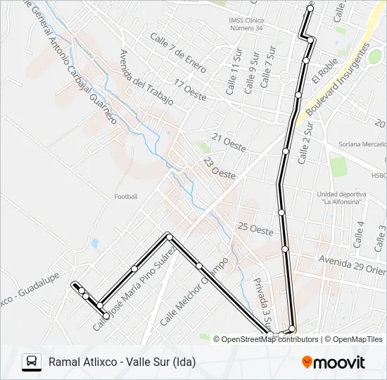 RUTA ATLIXCO Bus Line Map