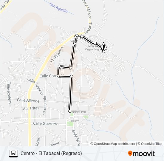Mapa de RUTA URBANA 2 de autobús