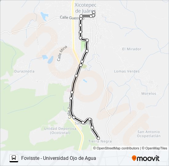 Mapa de RUTA URBANA 3 de autobús