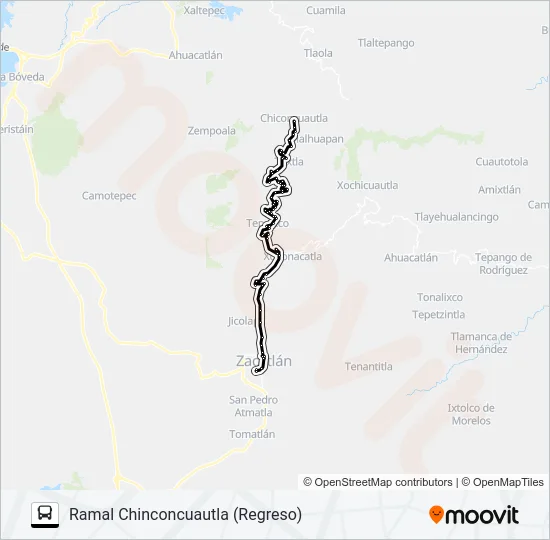 RUTA ZACATLÁN Bus Line Map