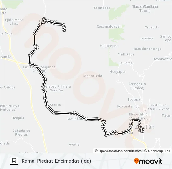 RUTA ZACATLÁN Bus Line Map