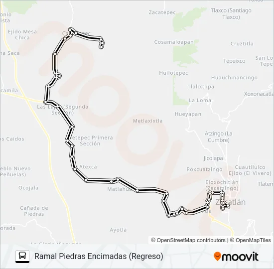 RUTA ZACATLÁN Bus Line Map