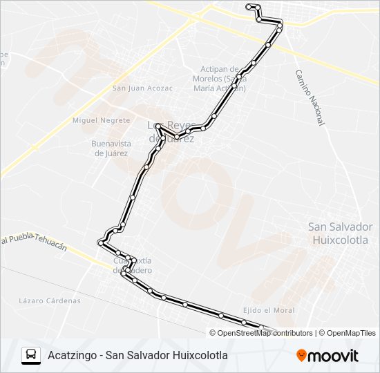 Mapa de RUTA ACATZINGO de autobús