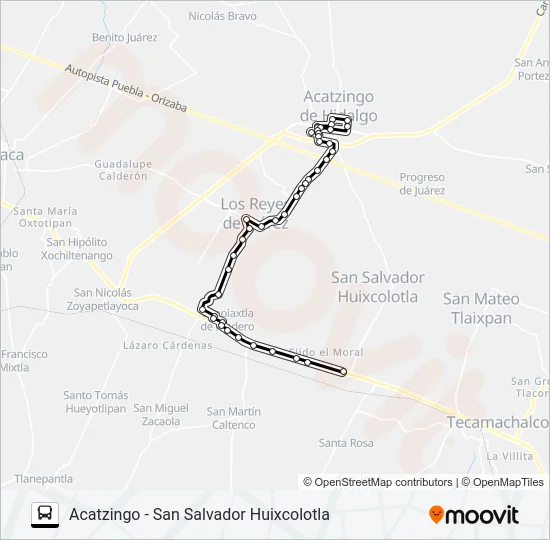 RUTA ACATZINGO Bus Line Map