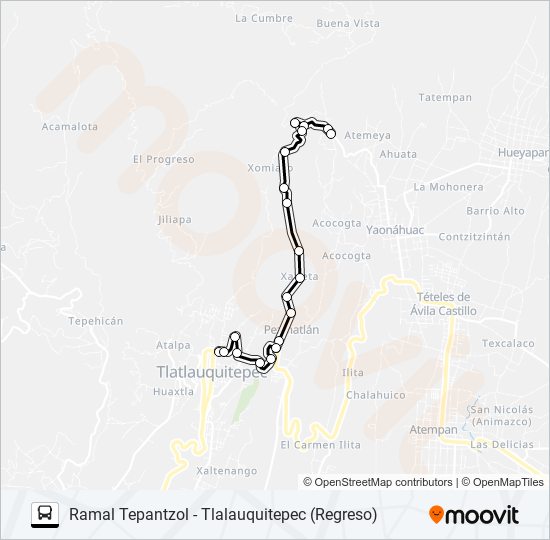 Mapa de RUTA TEPANTZOL de autobús