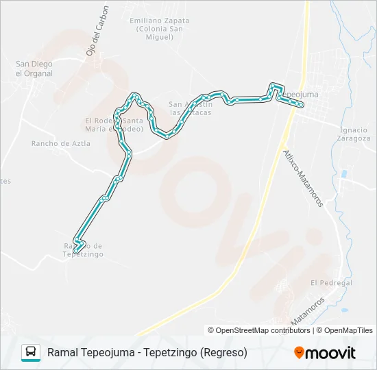 RUTA TEPEOJUMA Bus Line Map