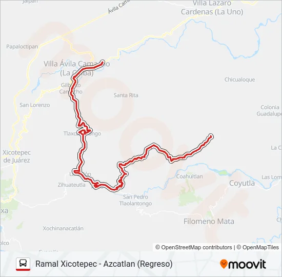 RUTA XICOTEPEC Bus Line Map