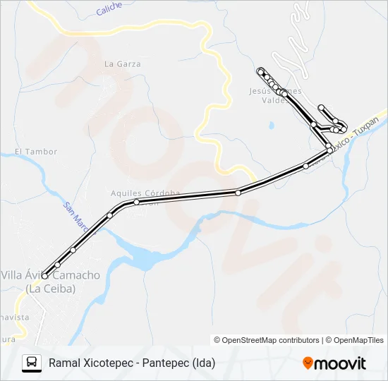 RUTA XICOTEPEC Bus Line Map