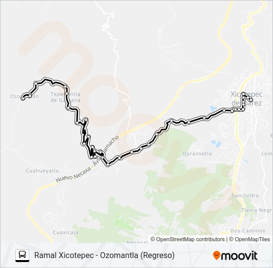 Mapa de RUTA XICOTEPEC de autobús