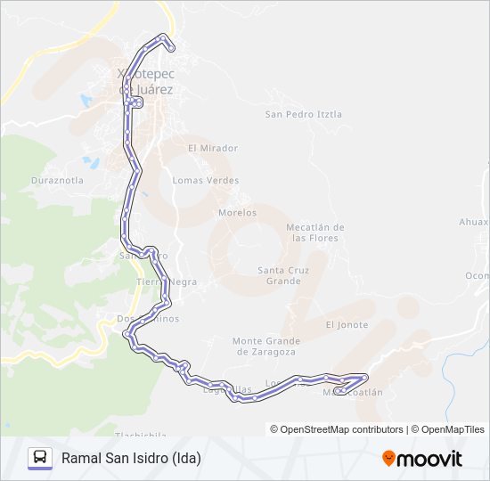 Mapa de RUTA XICOTEPEC de autobús